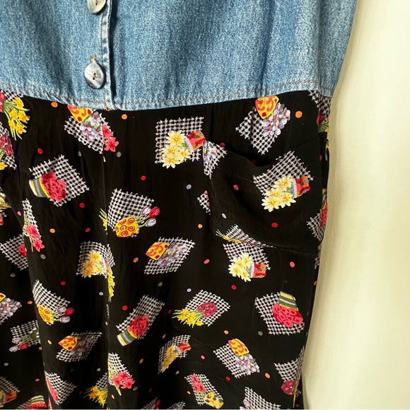 Vintage 90s Cottagecore Denim and Floral Dress by Loco Lindo - Picture 11 of 11